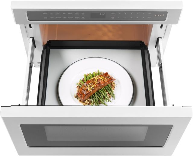 GE Cafe™ 1.2 Cu.Ft. Matte White Built In Microwave Drawer-2