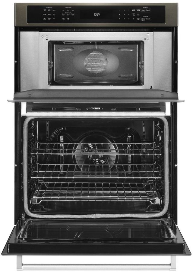 KitchenAid® 30" Black Stainless Steel with PrintShield™ Finish Oven/Microwave Combo Electric Wal Oven-1