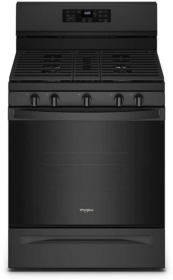 Whirlpool® 30" Black Freestanding Gas Range with 5-in-1 Air Fry Oven