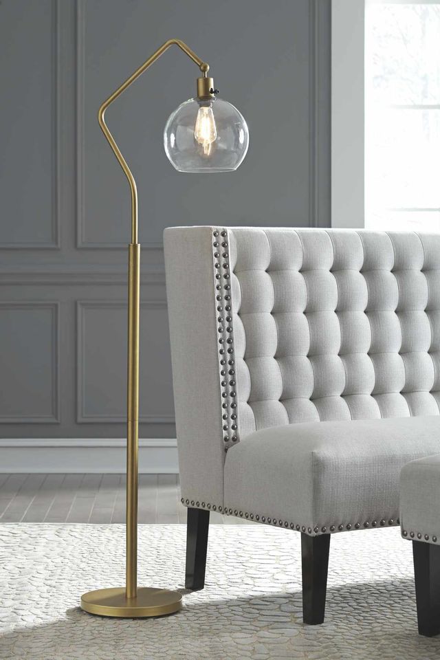 Signature Design by Ashley® Marilee Antique Brass Finish Metal Floor Lamp 1
