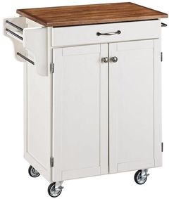 homestyles® Cuisine Cart Medium Oak/White Kitchen Cart