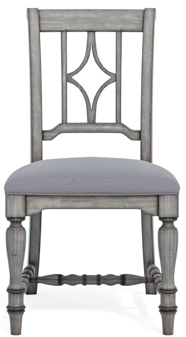 Flexsteel® Plymouth® Distressed Graywash Upholstered Dining Chair-2
