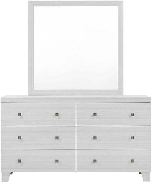 Elements International Belinda White Dresser and Mirror