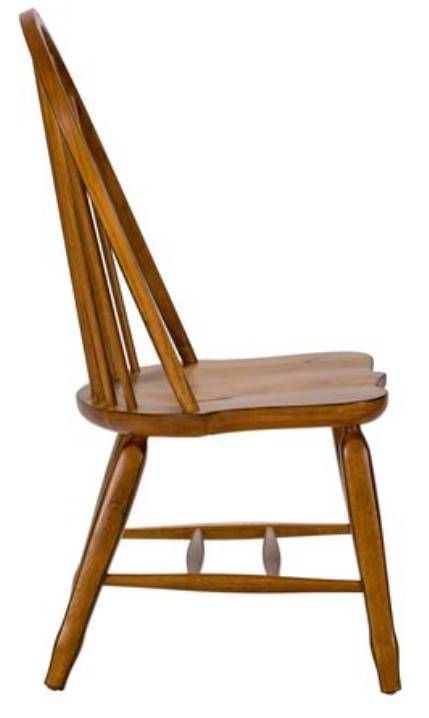 Liberty Treasures Rustic Oak Bow Back Side Chair-2