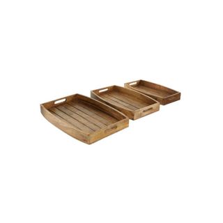 Uma Home Wood Trays (Set of 3)