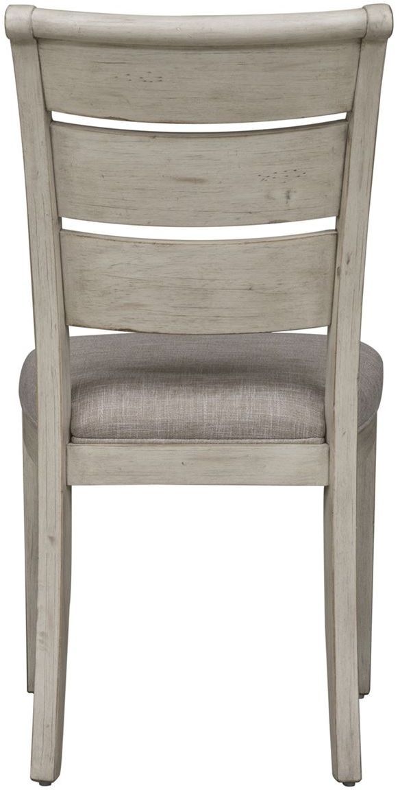Liberty Furniture Farmhouse Reimagined Antique White Ladder Back Upholstered Side Chair 2
