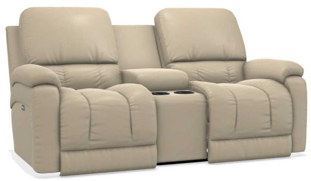 La-Z-Boy® Greyson Ice Leather Power Reclining Loveseat with Console 21