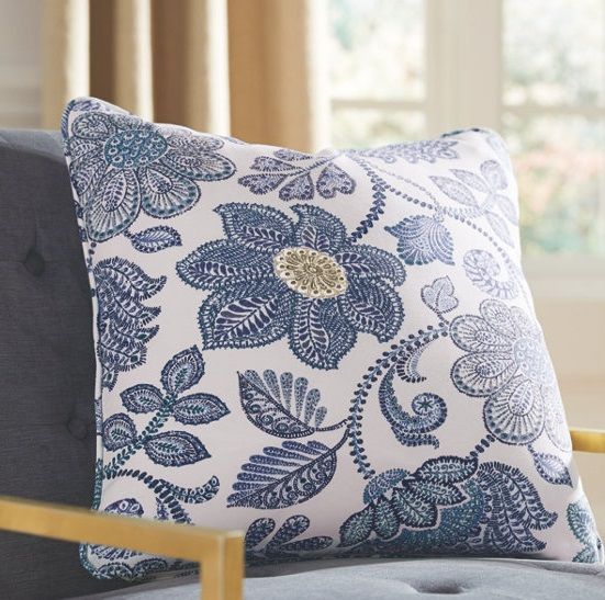 Signature Design by Ashley® Miriam Blue/Cream Set of 4 Pillows-2