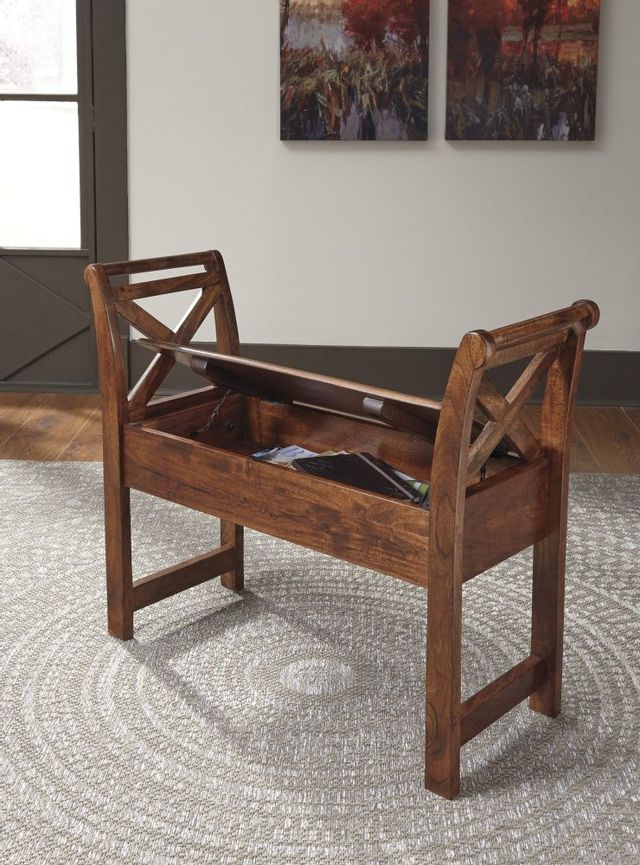 Signature Design by Ashley® Abbonto Warm Brown Accent Bench 4