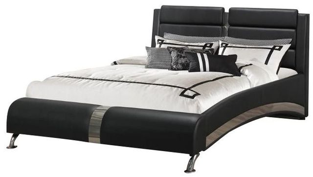Coaster® Jeremaine Black Eastern California King Upholstered Bed-0