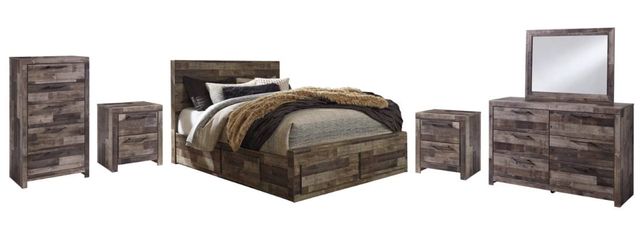 Benchcraft® Derekson 6-Piece Multi Gray Queen Panel Bed Set