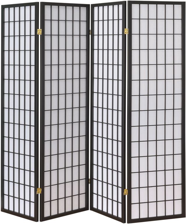 Coaster® Roberto Dark Grey/White 4-Panel Folding Screen-0