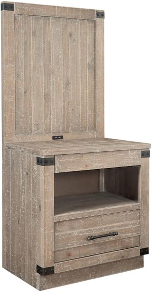 Aspenhome® Foundry Weathered Stone Nightstand w/ Back Panel