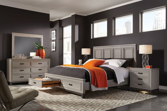 Aspenhome® Hyde Park Gray Paint King/Cal King Storage Footboard 3