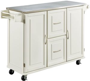 homestyles® Dolly Madison Stainless Steel/White Kitchen Cart