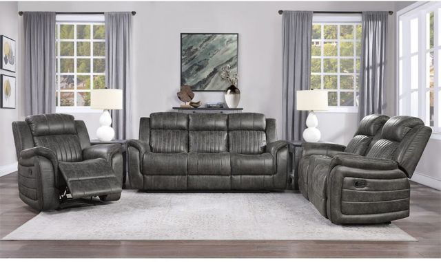 Centeroak Gray Double Reclining Sofa 3
