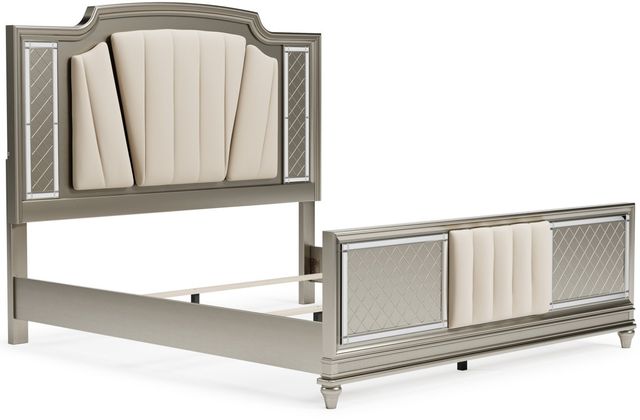 Signature Design by Ashley® Chevanna Platinum King Upholstered Panel Bed-1