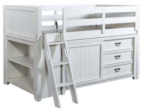 Liberty Allyson Park Wirebrushed White Twin Loft Bed