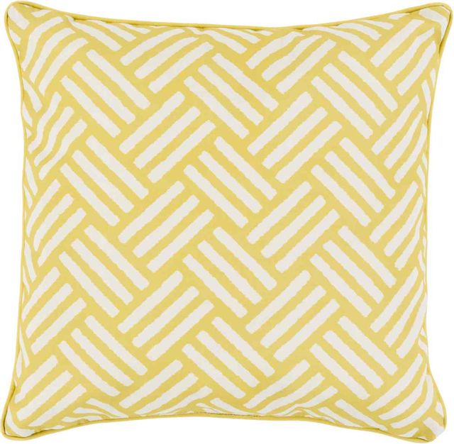 Surya Basketweave Ivory/Bright Yellow 20"x20" Pillow Shell-0