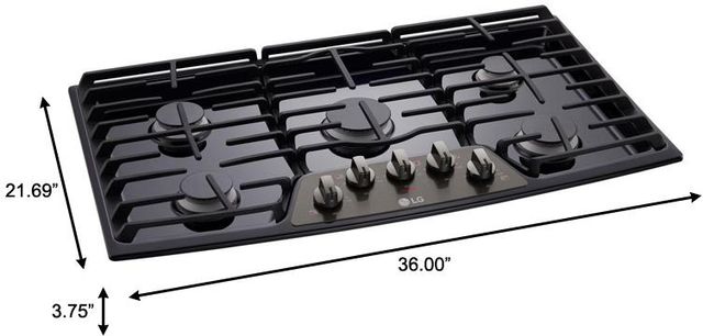 LG 36” Black Stainless Steel Gas Cooktop 4