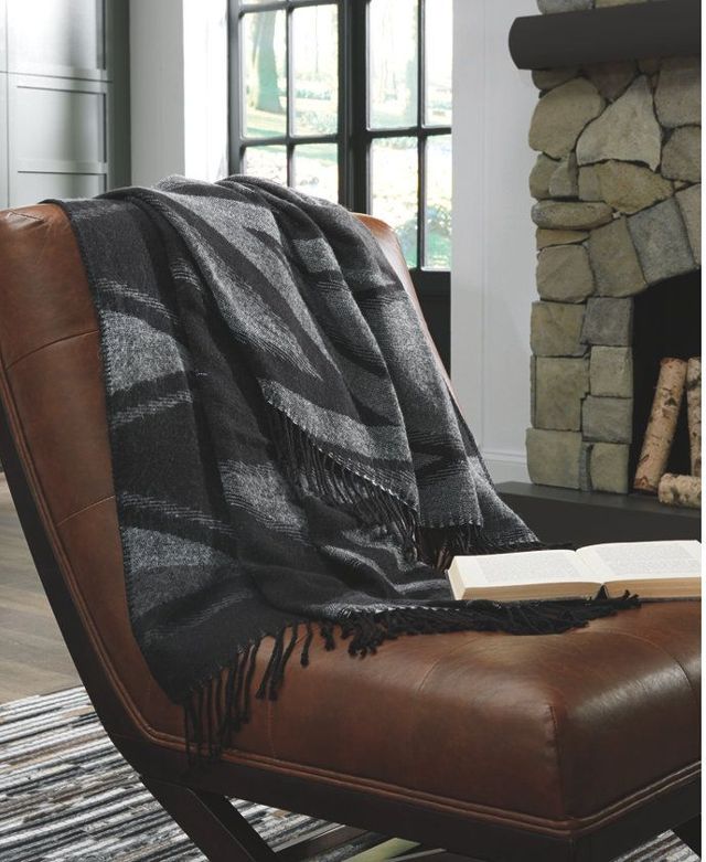 Signature Design by Ashley® Cecile Black and Gray Throw-1