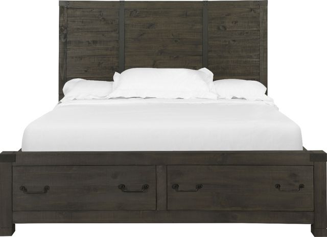 Magnussen Home® Abington Weathered Charcoal King Panel Storage Bed-1