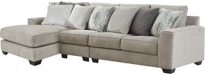 Benchcraft® Ardsley 3-Piece Pewter Left-Arm Facing Sectional with Chaise