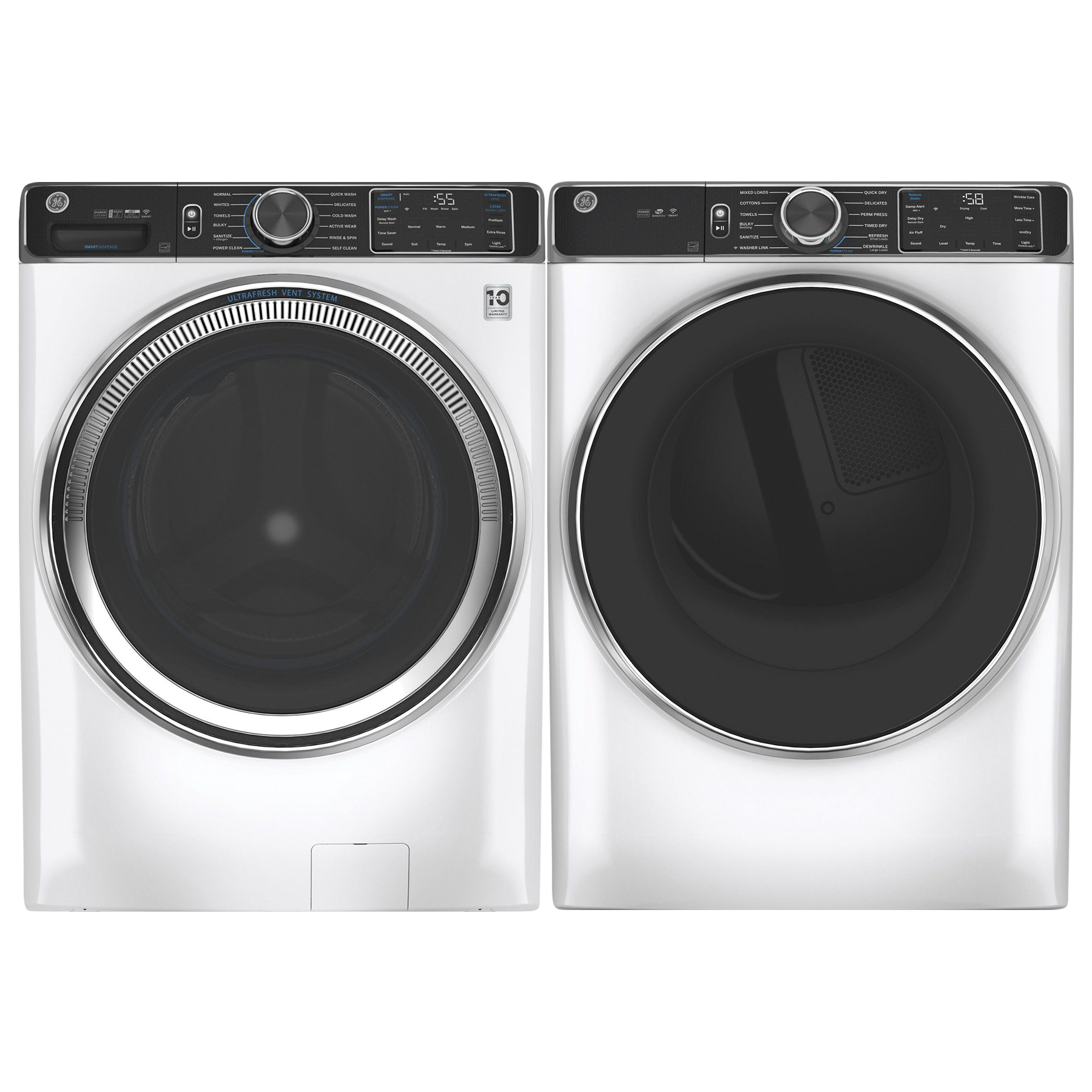 GE® Smart Front Load Laundry Pair - White