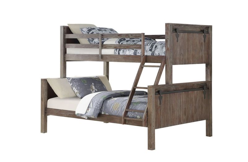 Donco Trading Company Barn Door Twin Over Full Bunk Bed