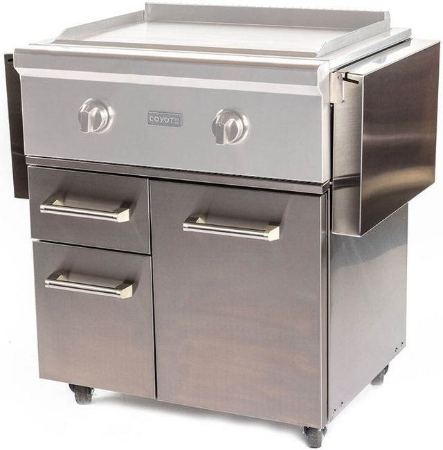 Coyote® 30" Stainless Steel Flat Top Grill Cart-2