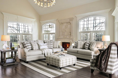 Furniture of America® Christine Light Gray Sofa and Loveseat