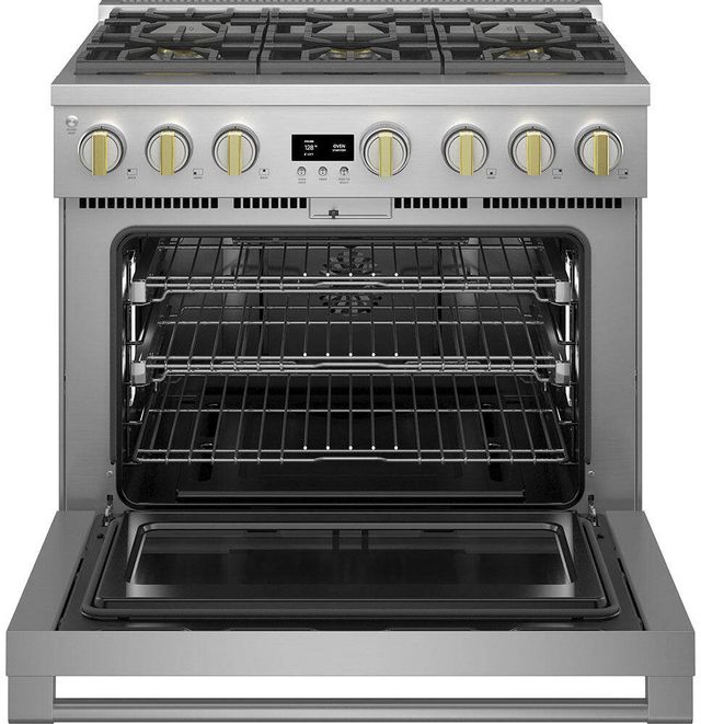 Monogram® Statement Collection 36" Stainless Steel Pro Style Gas Range 1