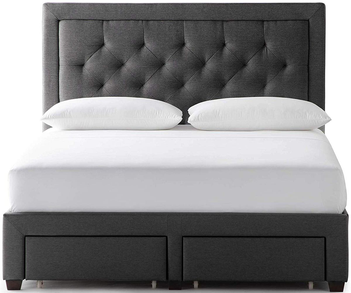 Malouf® Watson Charcoal King Platform Bed Base | The Appliance Barn ...