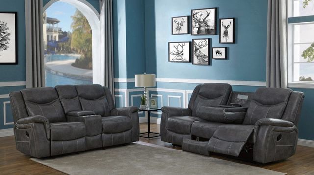 Coaster® Conrad Grey Reclining Sofa 10