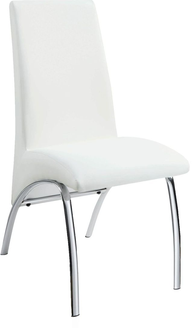 Coaster® Beckham Set of 2 White And Chrome Upholstered Side Chairs-0