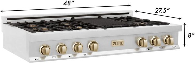 ZLINE Autograph Edition 48" Stainless Steel Natural Gas Rangetop  7