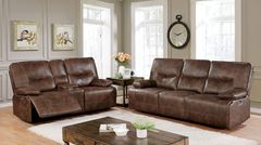 Furniture of America® Chantoise 2-Piece Brown Power Reclining Sofa Set