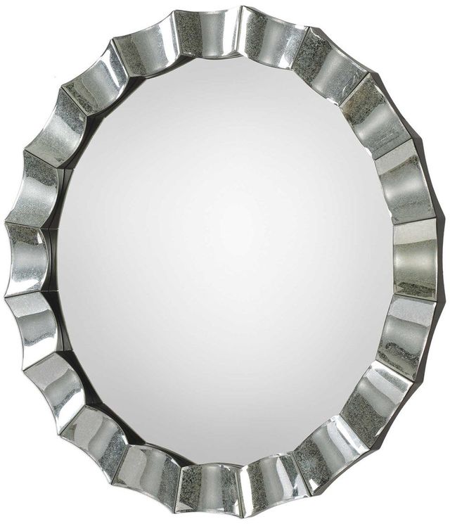 Uttermost® Sabino Scalloped Round Silver Mirror-1