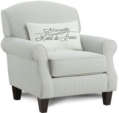 Fusion Furniture Dizzy Iron Ticking Stripe Ebony Accent Chair