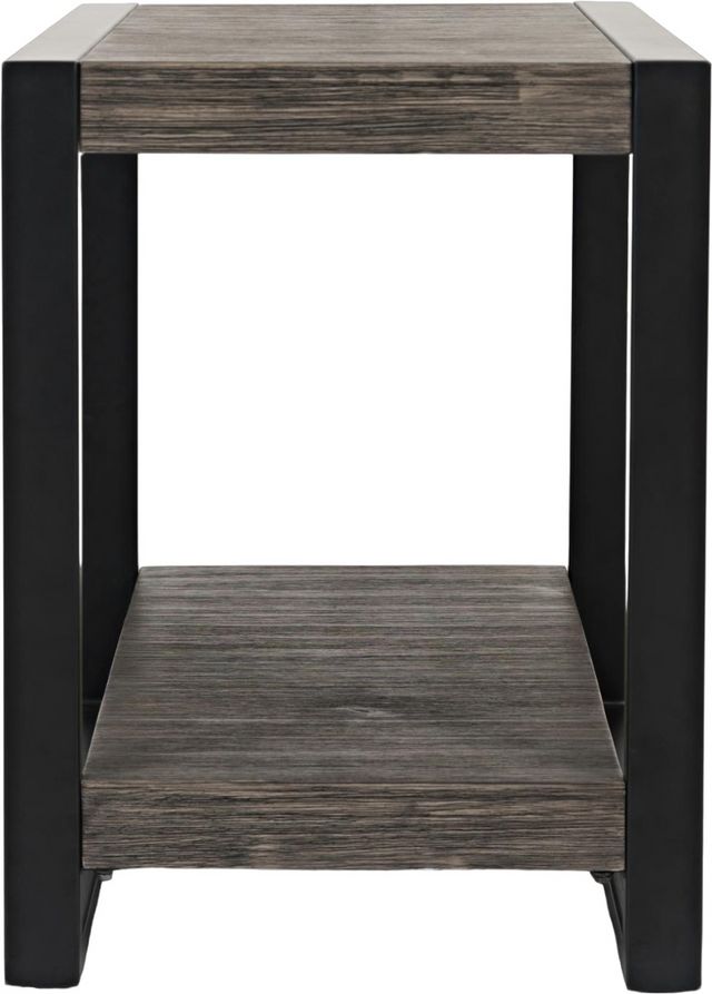 Jofran Inc. Pinnacle Platinum Chairside Table with Black Frame-1