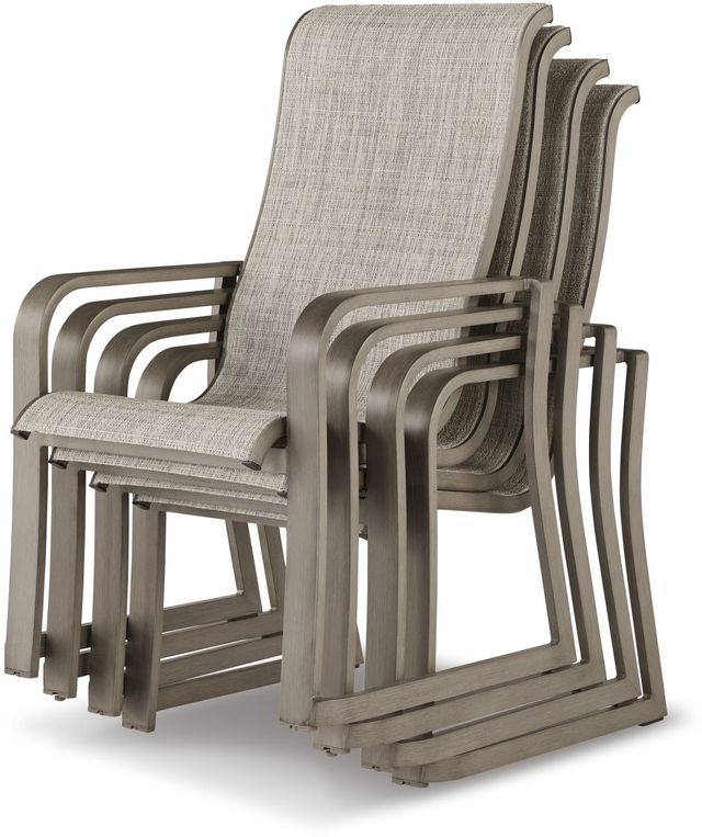 Signature Design by Ashley® Beach Front 4-Piece Beige Outdoor Arm Chair Set-3