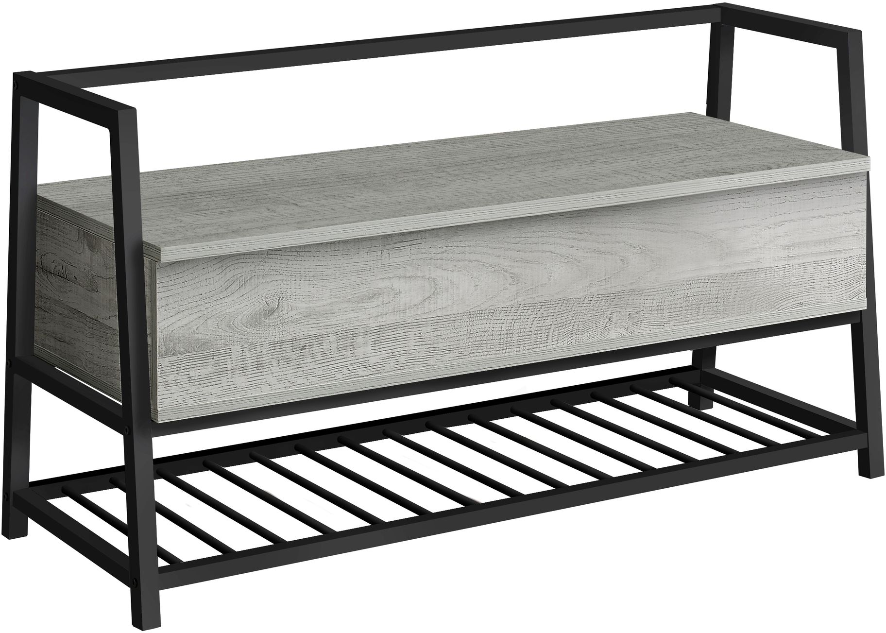 Black metal on sale storage bench