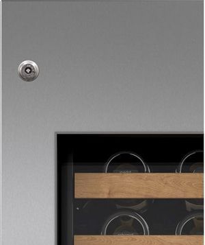 Sub-Zero® 18" Integrated Stainless Steel Wine Storage Door Panel with Tubular Handle and Lock