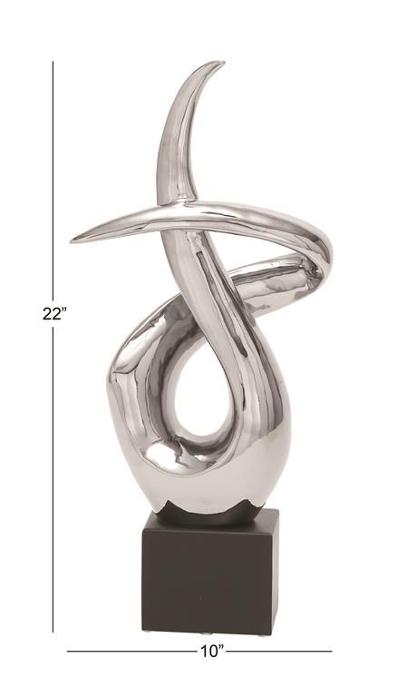 Uma Home Silver Ceramic Modern Sculpture-2
