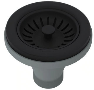 Rohl® Spa Collection Matte Black Manual Basket Strainer Without Remote Pop-Up