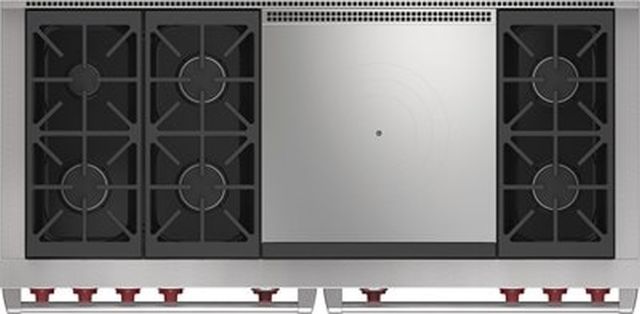 Wolf 60" Stainless Steel Freestanding Dual Fuel Range and French Top 1
