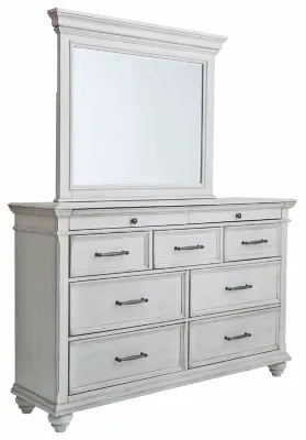 Benchcraft® Kanwyn Whitewash Dresser And Bedroom Mirror 0