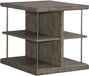 Liberty City Scape Burnished Beige End Table