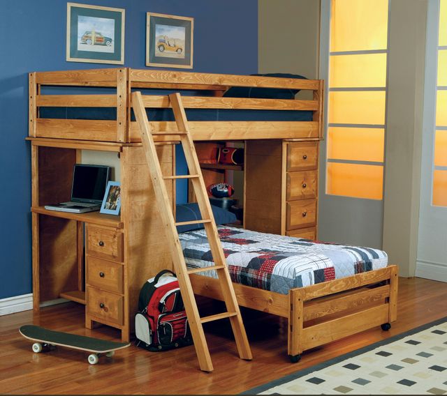 Coaster® Wrangle Hill Amber Wash Youth Twin Over Twin Loft Bed 3