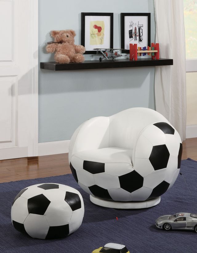 Coaster® Kids Sports Chairs Small Kids Soccer Ball Chair and Ottoman